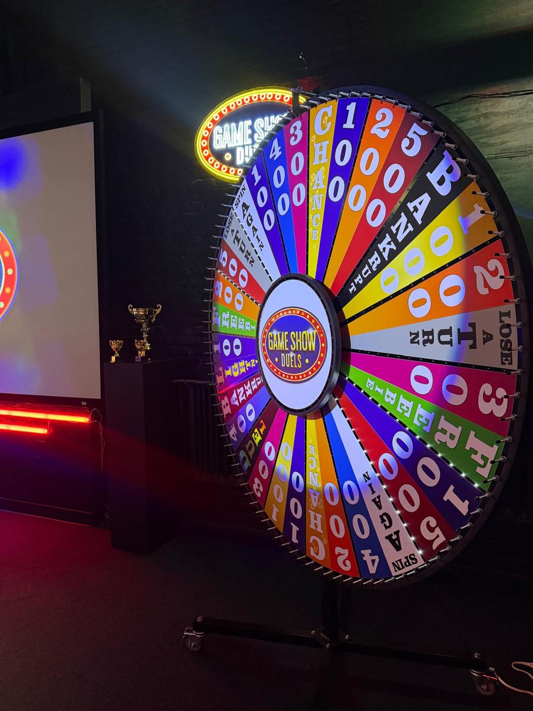 Large multicolor lit game wheel